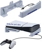 Horizontal Stand for PS5 Slim Console Only, PS5 Slim Base Stand with 4 USB Ports