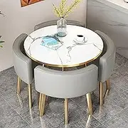 Modern Dining Room Table and Chairs Set for 4 with Office Reception Room Club Table Round/Square Furniture for Conference Room and Business Negotiation Kitchen Dining Room Dinette Combinatio