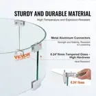 Fire Pit Wind Guard 23x23x8 Inch Round Glass Flame Shield Clear Tempered Glass
