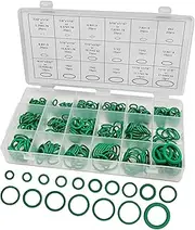 270 Pieces Seal Gasket Washer, 18 Sizes Sealing ORings Gasket Assortment Set, Rubber Washer Orings for A/C Professional Plumbing Automotive (Green)