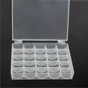 25 Spools Empty Bobbins Sewing Machine Bobbin Case Organizer Storage Plastic Box