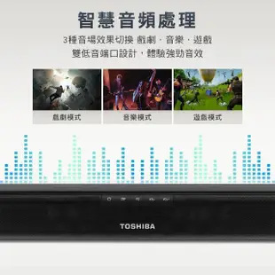 【TOSHIBA 東芝】藍牙家庭劇院 重低音聲霸SoundBar(TY-SBX130B)