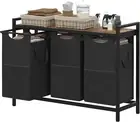 Laundry Hampers, 3 × 12.5 Gal Laundry Basket with Large Desktop Sorter