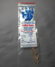 6 Bear Paw Snelled Hooks Eagle Claw Flicker Size 6 Gold Long Shank Farmington MI