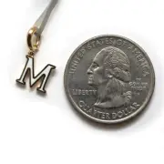 New DAVID YURMAN 8mm Petite Gold & Enamel M Initial Pendant