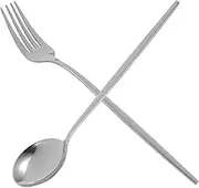 Mikinona 1 Set Stainless Steel Tableware Fork Spoon Cutlery for Home Dinnerware Ergonomic Design for Entertaining Everyday Use for Steak Fine Dining
