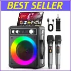 15W Bluetooth Karaoke Speaker with LED Show & 2 Wireless Mics for Ultimate Fun