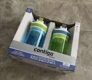 Contigo Kids 2-In-1 Snacker Water bottles (green & Blue)