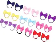 PERSELOSO 18pcs Boutique Hair Bows Elastic Tie Rubber Band for Boy Girl Grosgrain Ribbon Ponytail Holders Hair Accessories Random Color