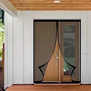 Magnetic Fly Screen 190 x 250 cm(75 x 98inch) Door Keep Insects Out Mosquito Easy to Install Lets Fresh Air in Bug Mesh Curtain for Balcony Patio Cellar Apartments Doors, Black