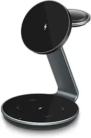 3 in 1 Wireless Charging Station for Apple Multiple Devices, 15W Magnetic Charger Stand, Fast Wireless Charger for iPhone 16/15/14/13/12 Series, Apple Watch & Airpods