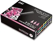 Spectrum Noir Triblend-Blendable Alcohol Marker Pens-Essential Blends-Set of 24, Multi