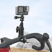 Motorcycle Camera Mount - Camera Clamp Mount | 360 Degree Adjustable Camera Mount | Scooter Handlebar Mount Clip | Secure Action Camera Accessories