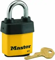 Master Lock 911DPF Heavy Duty Outdoor Padlock with Key, 1 Pack, Yellow