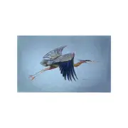 Betsy Drake Eddies Blue Heron Door Mat - 30 x 50 in.