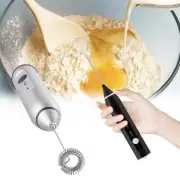 USB Rechargeable Egg Beater Milk Frother Drink Mixer for Coffee With 2 Whisks AU