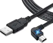 [Pixelman] 6.6ft Universal GPS Charging Cord with Voltage Regulator Module 90 Degree Angle Mini USB Power Wire for Garmin Nuvi, Drive, Approach