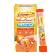 Emergen-C 1000 mg Vitamin C, Zero Sugar Tropical Citrus 18 Packets 076314610440
