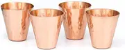 Samyuktha Hand Made Copper Shot Glass Set of 4, Capacity - 100 ML Hammered 100% Pure Copper Shot Cups for Ice-Cold Vodka, Tequila, Whiskys