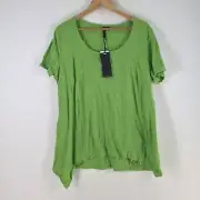 NEW Taking shape womens top plus size S green short sleeve round neck 089339