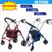 Foldable Walking Frame Rollator Mobility Walker Lightweight High Adjustable