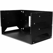 StarTech.com 2-Post 4U Open Frame Wall Mount Network Rack with Built-in Shelf and Adjustable Depth, Computer Rack for IT Equipme