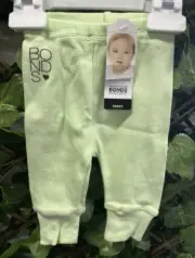 BNWT Bonds Unisex Green Ribbies Pants - Size 00 (2) FREE POST