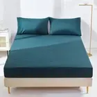 YIYEA Fitted Sheet with Pillowcase, 1800TC Hotel Quality Double Queen, Teal