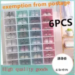 6 PCS TRANSPARENT SHOE BOX SHOE STORAGE SHOE RACK SHOEBOX