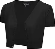 [YEMAK] Short Sleeve Cropped Bolero Cardigan Sweater Vintage Inspired Pinup HB2137(S-4X)