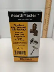 PRO-FLEX Hearth Master Angle Valve Brush Nickel Plated Key & Flange PF-952-NIC