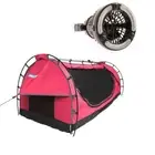 Kings Pink Deluxe Single Camping Swag with 2in1 Light Fan