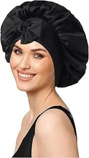 Anicika 100% Silk Bonnet for Sleeping, 22 Momme Pure Mulberry Silk Hair Bonnet Natural Silk Women Sleep Cap with Elastic Reversible Hair Wrap