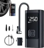 Tire Inflator Portable Air Compressor,3-150PSI Air Compressor for Car Tires | Cordless Inflator with LED Light for Travel Daily Commuting