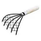 Claw Rake with Mesh Net 15 Inch Hand Rake 5-Tine Steel Clamming Claws