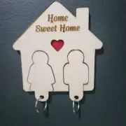 Handmade Wooden Key Holder | Home Sweet Home Design | Customizable Message | Per