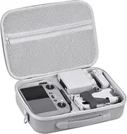 REYGEAK Mini 4 Pro RC 2 Case, Large Capacity Portable PU Leather Storage Bag for DJI Mini 4 Pro Fly More Combo Drone RC2 Controller Kit Accessories