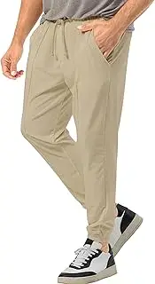 [Generic] Men's Casual Elastic Waist Basic Outdoor Pants Solid Baggy Workout Trousers Comfort Joggers Long Pants