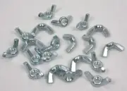 Wing Nuts Cold Forged Size 1/4"-20 Zinc Plated Steel (Package of 20 Wing Nuts)