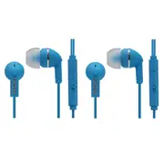 2x Moki Noise Isolation In-Ear Earphones 3.5mm Headset/Mic/Volume Control Blue