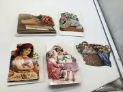 21 Reproduction Victorian Style Greeting Cards Assortment Cats Children Pugs 5x3