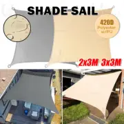 Waterproof Sun Shade Sail Cloth Heavy Duty Canopy Square Rectangle Garden Awning