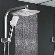 20cm Cefito 8'' Rain Shower Head Set Handheld Square High Pressure Chrome