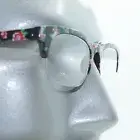 Retro Pink Floral Flower Frame 60's Bottomless Reading Glasses +1.50 Strength