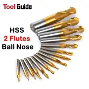 2 Flutes Ball Nose End Mill Cutter M2 HSS Titanium Coated Milling R1-R12.5 CNC