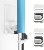 Broom Holder Wall Mount, 2 Pack and Mop Organizer Hanging WHITE