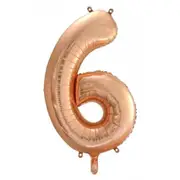 Number 6 Rose Gold Foil Balloon 86cm