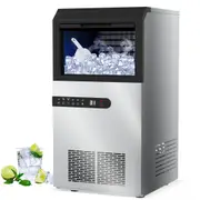 ADVWIN Commercial Ice Maker, 45KG/24H Under Counter Ice Maker Machine, 45 Ice Cubes/Cycle, Self Clean, 24H Timer, Freestanding Ice Machine