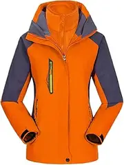 [AbelWay] Women's Mountain Waterproof Windproof Fleece 3 in 1 Jacket Ski Hooded Rain Coat