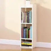 Hbluefat 4 Tier Small Bookcase, Floor Standing Open Bookshelf, Multipurpose Display Storage Organizer Shelf for Home Office Living Room Bedroom (White)